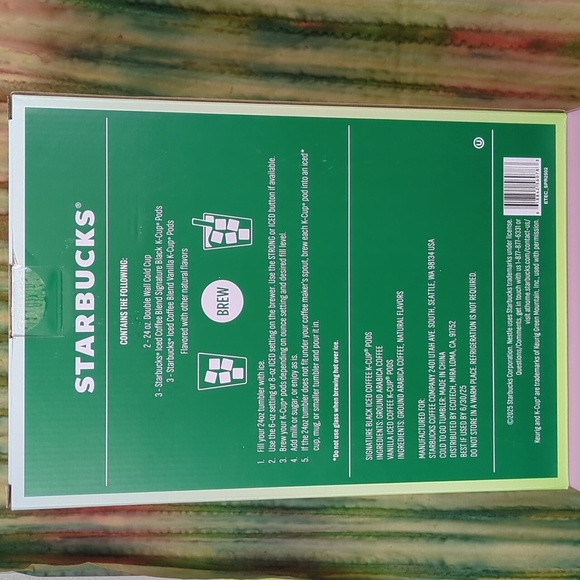 Starbucks 24 oz Tumbler Set & 6 Iced Coffee K-Cup Pods In Green Tones - Picture 7 of 7
